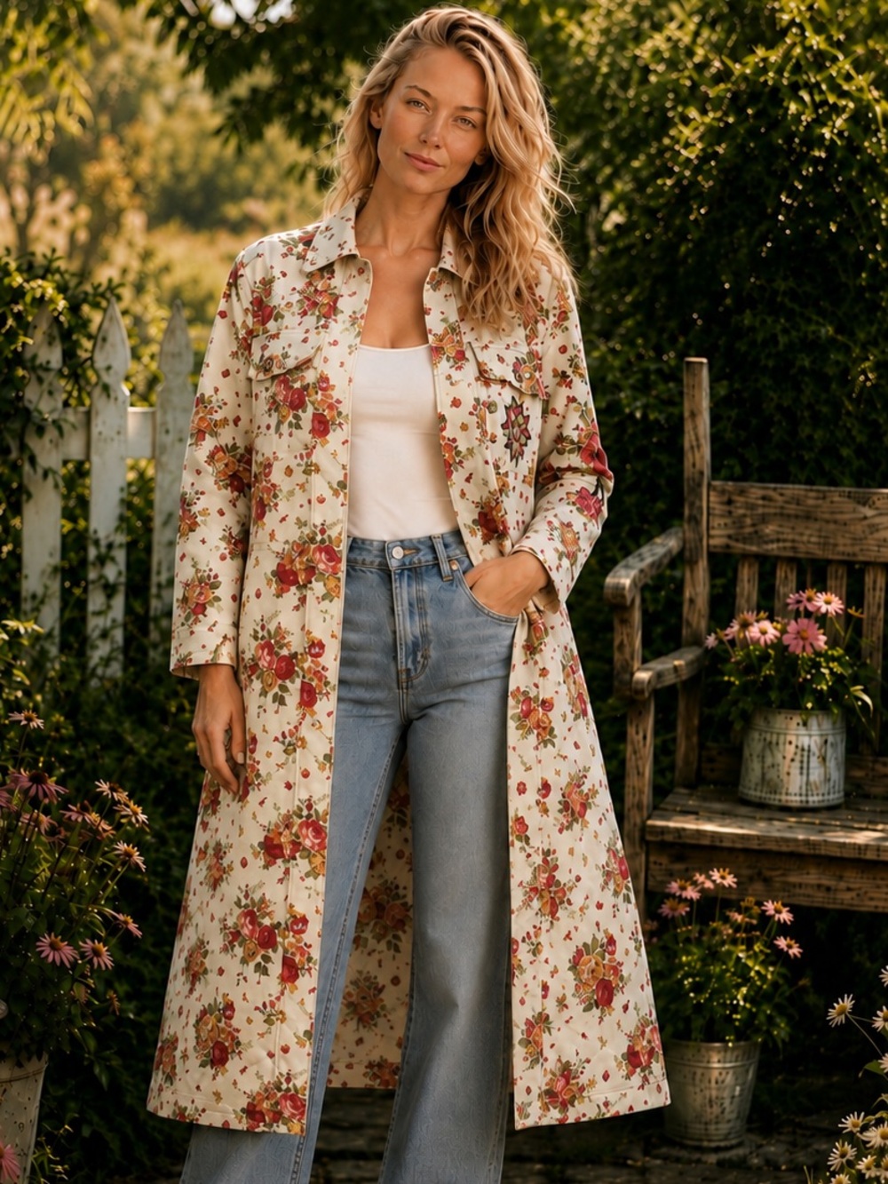 ❤️🔥 Aratta Cara Delvinge Coat – Vintage Ivory Floral – Large – NWT AR-87